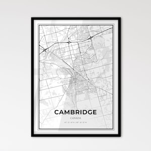 Cambridge Canada - Stadtplan im skandinavischen Stil für das moderne Wohndekor