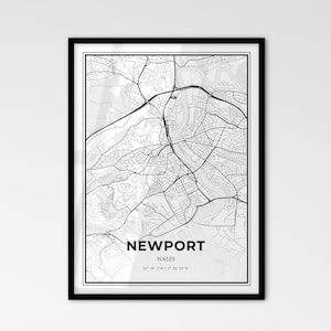 Newport Wales - Stadtplan im skandinavischen Stil für das moderne Wohndekor