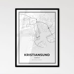 Kristiansund Norwegen - Stadtplan im skandinavischen Stil für das moderne Wohndekor