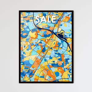 VENTE ANGLETERRE Affiche de carte artistique vibrante - Décoration murale unique pour la maison, cadeau personnalisable parfait pour toute occasion !