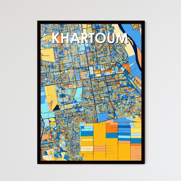 KHARTOUM SUDAN Levendige kleurrijke kunstkaartposter - Perfect cadeau voor huwelijk, housewarming of voor jezelf