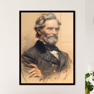 Robert E., Lee, 1807 - 1870, Ein Plakat eines Mannes mit Bart und Schnurrbart, der einen Anzug trägt - Menschen, die Geschichte gemacht haben Personalisierbar