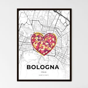 BOLOGNA ITALIA – Dove tutto ha avuto inizio mappa - Scegli uno dei tre stili - Stampa poster personalizzabile, regalo personalizzato