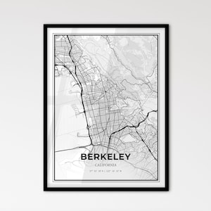 Berkeley, California: Mapa de la ciudad de estilo escandinavo para una decoración moderna del hogar
