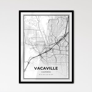 Vacaville California - Plan de la ville de style scandinave pour une décoration intérieure moderne