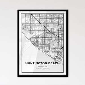 Huntton Beach Kalifornien - Stadtplan im skandinavischen Stil für das moderne Wohndekor