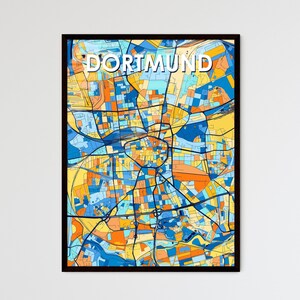 Póster con mapa artístico de Dortmund, Alemania: decoración de pared vibrante para hogares únicos / ¡regalo personalizable perfecto!