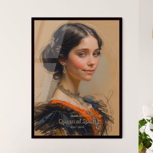 Isabella II, Königin von Spanien, 1830 - 1904, Poster Frau im Kleid - Menschen, die Geschichte | Personalisierbar