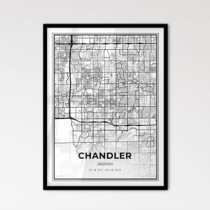 CHandler Arizona - Stadtplan im Skandinavischen Stil für das moderne Wohndekor