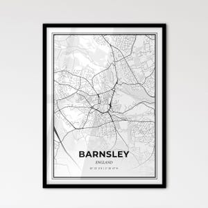 Barnsley, Engeland: stadsplattegrond in Scandinavische stijl voor modern interieur