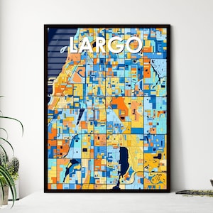 LARGO FLORIDA-kunstkaartposter - levendig kleurrijk decor voor unieke cadeaus | Prachtig interieur