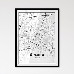 Örebro Schweden - Stadtplan im skandinavischen Stil für das moderne Wohndekor