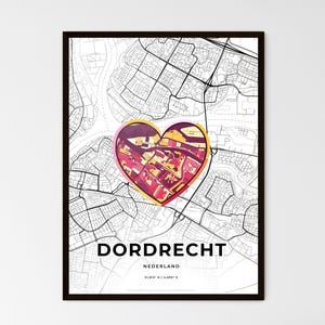 DORDRECHT NETHERLANDS - Landkarte, wo alles begann - Wählen Sie einen von drei Stilen - Personalisierbarer Posterdruck, personalisiertes Geschenk