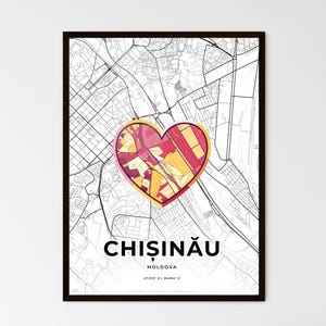 CHIȘINĂU MOLDAVIE - Carte du lieu où tout a commencé - Choisissez l'un des trois styles proposés - Poster personnalisable, cadeau personnalisé