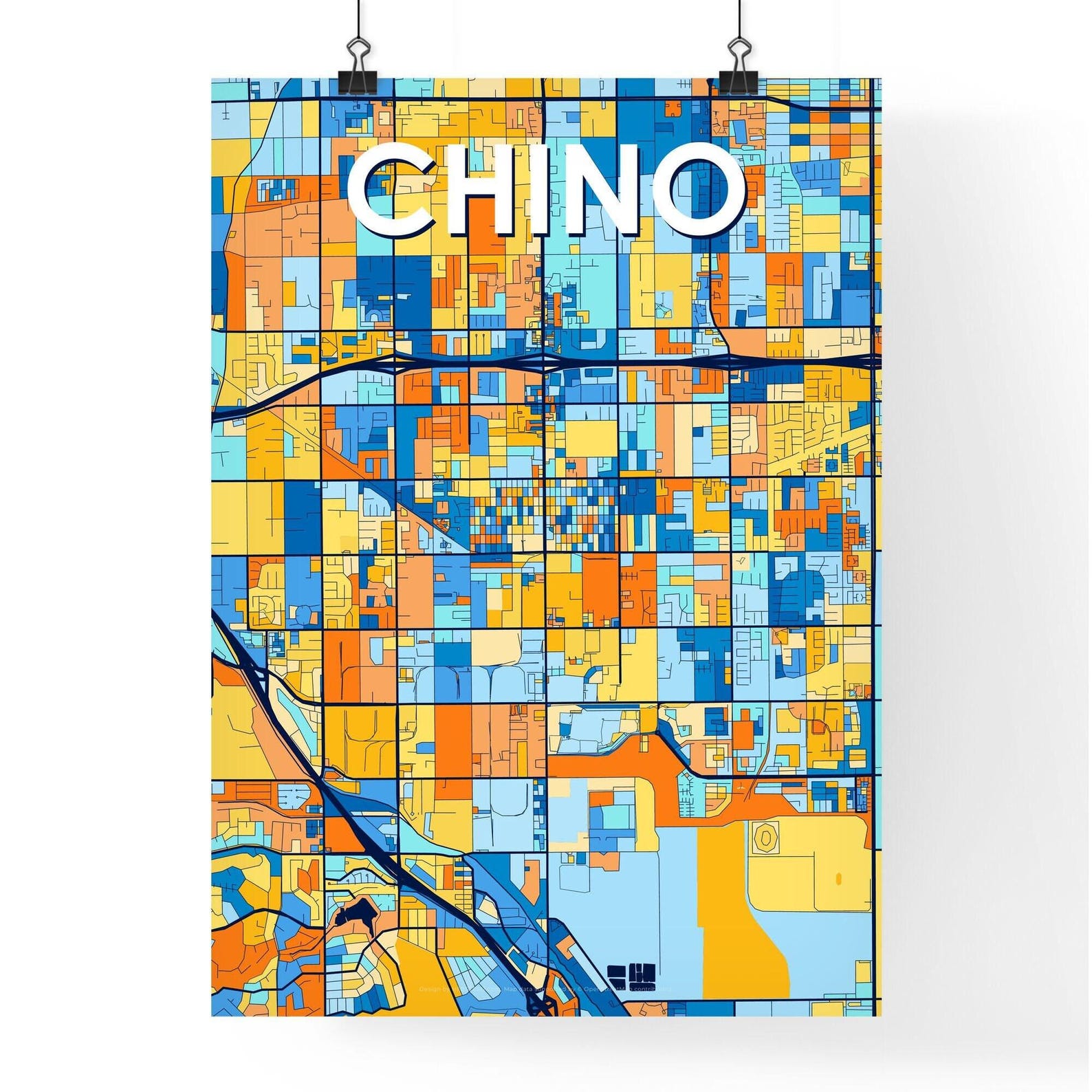Chino California Art Map Poster Colorful Home Decor Etsy Il Fqey 