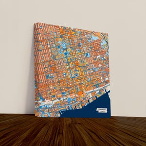 Toronto Canada Canvas Print – Colorful City Map | Unframed or Framed (Wood, Black, Gold)