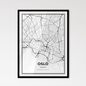 Oslo Norwegen - Stadtplan im skandinavischen Stil für das moderne Wohndekor