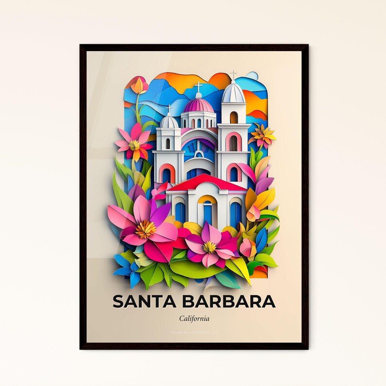 Vivid Santa Barbara, California a Church With a Bunch of Flowers in
