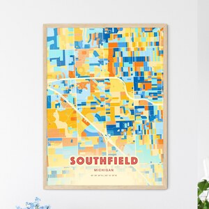 Southfield Southfield Southfield Southfield Southfield Southfield Küstenkarte USA Stadt Karte - Individuell anpassbares Poster als Druck oder digitaler Download