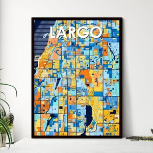 LARGO FLORIDA-kunstkaartposter - levendig kleurrijk decor voor unieke cadeaus | Prachtig interieur