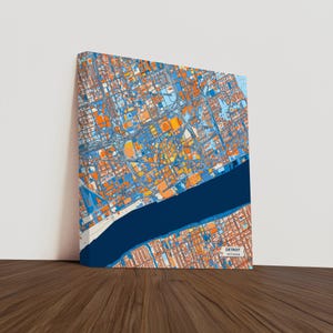 Detroit Michigan Canvas Print – Colorful City Map | Unframed or Framed (Wood, Black, Gold)