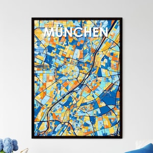 Carte artistique de MÜNCHEN ALLEMAGNE - Décoration murale vibrante, cadeau unique pour la maison | La personnalisation, parfaite pour n'importe quel espace !