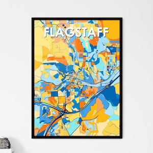 Póster de mapa artístico de FLAGSTAFF ARIZONA: decoración de pared vibrante / regalo único para el hogar, ideal para cualquier diseño de interiores.
