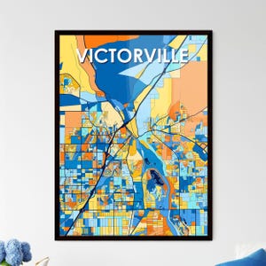 Kunstkaartposter van Victorville, CA - unieke muurdecoratie | Perfect personaliseerbaar cadeau voor elke ruimte!