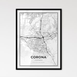Corona California - Plan de la ville de style scandinave pour une décoration intérieure moderne