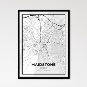 Maidstone England: stadsplattegrond in Scandinavische stijl voor modern interieur