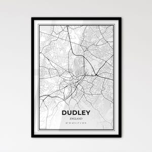 Dudley England: stadsplattegrond in Scandinavische stijl voor modern interieur