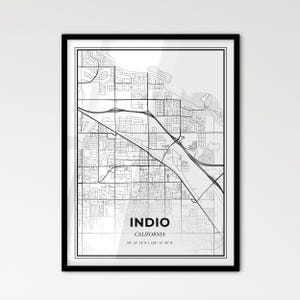 Indio Kalifornien - Stadtplan im skandinavischen Stil für das moderne Wohndekor