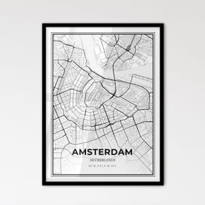 Amsterdam Pays-Bas - Plan de la ville de style scandinave pour une décoration intérieure moderne