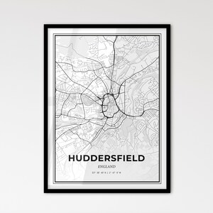 Huddersfield England: stadsplattegrond in Scandinavische stijl voor modern interieur