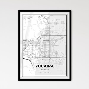 Yucaipa, Californie - Plan de la ville de style scandinave pour une décoration intérieure moderne