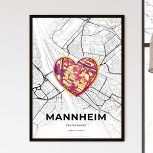 MANNHEIM ALEMANIA – Mapa de donde todo empezó - Elija uno de los tres estilos - Impresión de póster personalizable, regalo personalizado