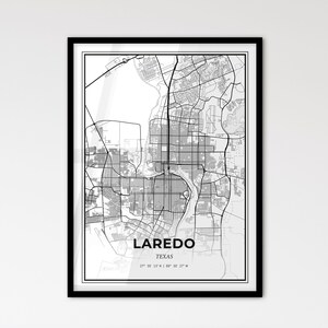 Laredo Texas - Stadtplan im skandinavischen Stil für das moderne Wohndekor
