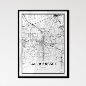 Tallahassee, Florida: stadsplattegrond in Scandinavische stijl voor modern interieur