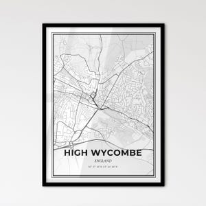 High Wycombe, Engeland: stadsplattegrond in Scandinavische stijl voor modern interieur