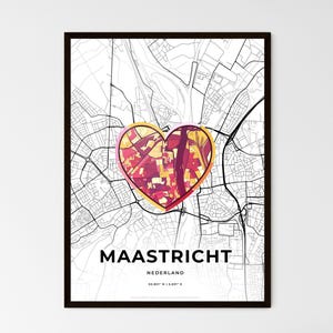 MAASTRICHT NIEDERLANDE - Landkarte, wo alles begann - Wählen Sie einen von drei Stilen - Personalisierbarer Posterdruck, personalisiertes Geschenk