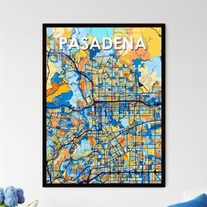 Pasadena California Art Map Poster - Vibrant Wall Decor for Unique Gifts | Stunning Home Interiors!