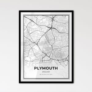 Plymouth, Engeland: stadsplattegrond in Scandinavische stijl voor modern interieur
