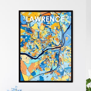 Kunst Karte Poster vonLawrory, Massachusetts - Einzigartiges Wanddekor | Perfektes personalisiertes Geschenk für jeden Raum