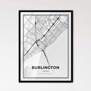 Burlington Canada - Stadtplan im skandinavischen Stil für das moderne Wohndekor