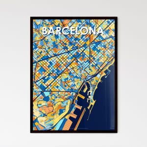 Barcelona Kunst Map Poster - Atemberaubendes, lebendiges Dekor für Zuhause, einzigartige Geschenkidee für Kunstliebhaber | Reisende!