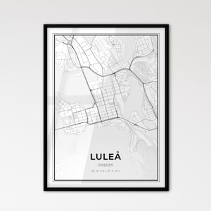 Luleå Schweden - Stadtplan im skandinavischen Stil für das moderne Wohndekor