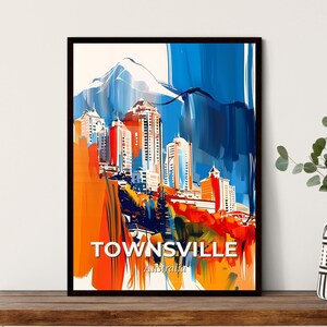 Vibrant Townsville, Australia - A Painting Of A City  – Colorful Cities Paintings | Customizable
