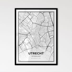 Utrecht Pays-Bas - Plan de la ville de style scandinave pour une décoration intérieure moderne