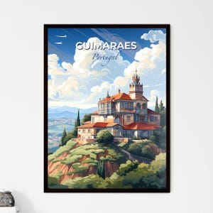 Guimaraes, Portugal, un edificio en una colina – Travel Skylines Collection / Personalizable