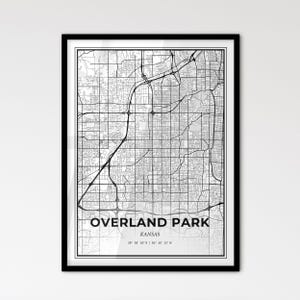 Overland Park Kansas - Stadtplan im skandinavischen Stil für das moderne Wohndekor